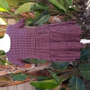 Madewell extra small pink navy blue plaid dress